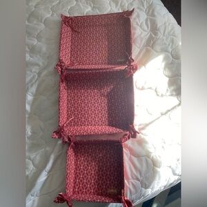 Pierre Deux French Red Fabric Storage Baskets